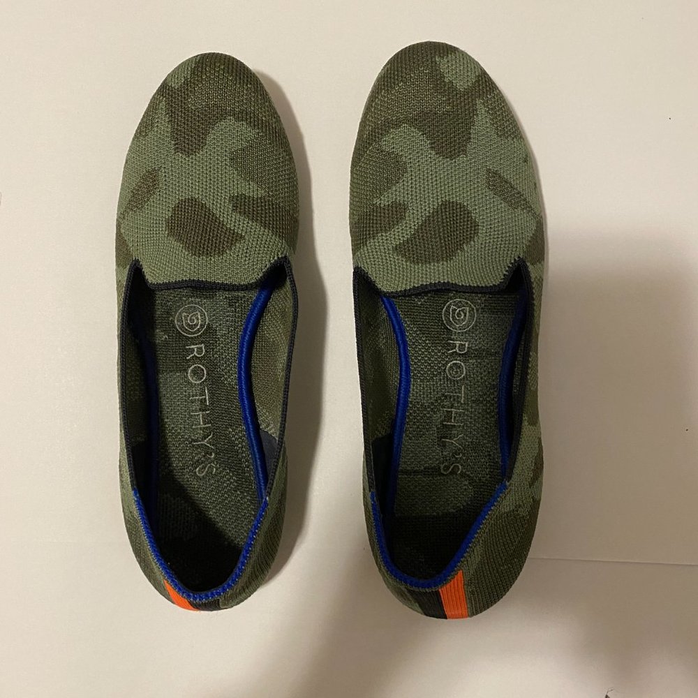 Rothy's Green Loafers, Olive Camo